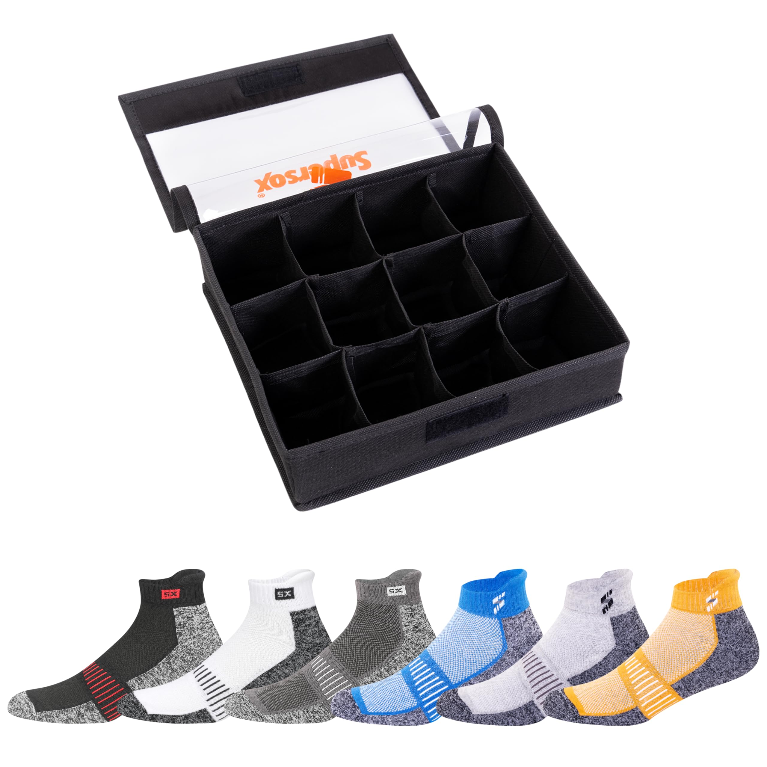 supersox Organizer Ankle Socks for Man | Durable Breathable Cotton | Anti-Odor & Antibacterial | For Sports & Running | Multi Colour | Free Size | Pack of 6-picture-1