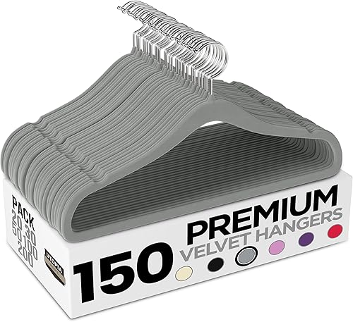 Vista 66 de Utopia Home - Perchas de terciopelo prémium, paquete de 30, traje negro antideslizante con gancho giratorio de 360 grados resistente