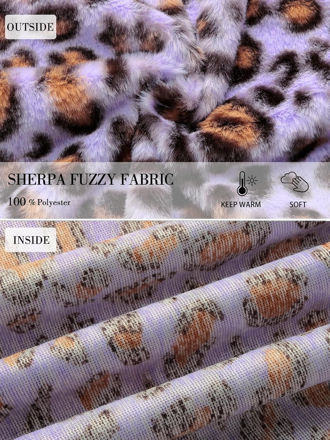 Kimmery Womens Fuzzy Sherpa Zip Up Hoodie Color Block Cozy Winter Jacket with Non-Fleece Inner Lining for Street & Daily - Image 3