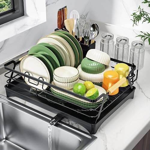 Epicano Dish Drying Rack for Kitchen Counter Black