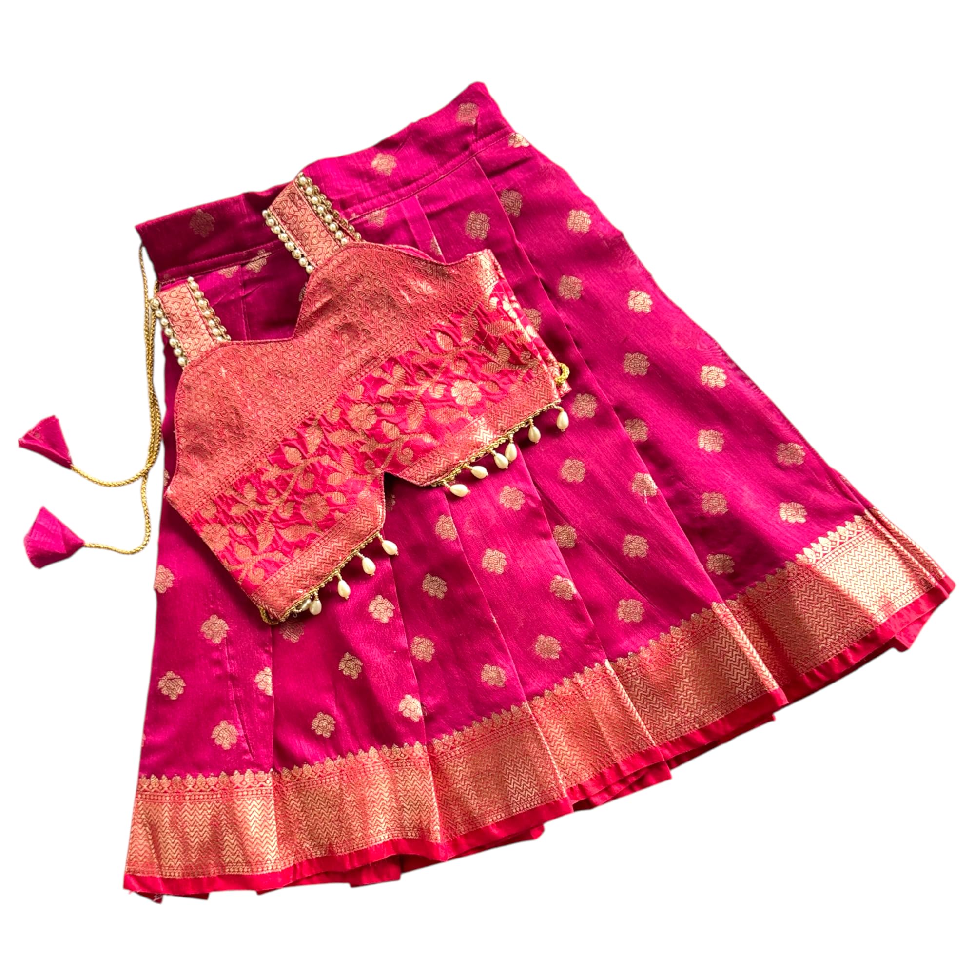 picksparrow Baby Girl Lehenga/Pattu pavadai (Border-Lace)-picture-30