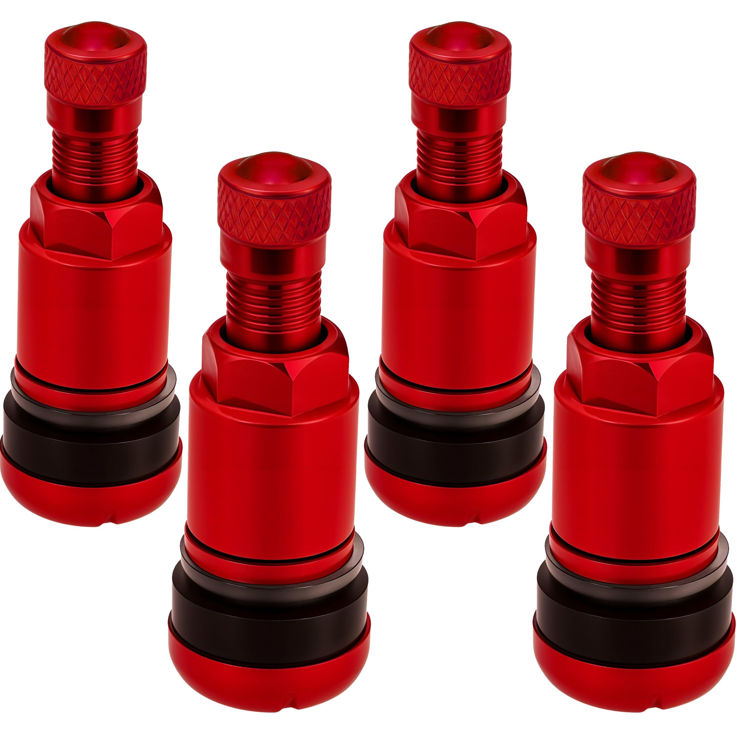 Carbonado X1 Series Red Edition – Set 4 Valvole In Alluminio Per Cerchi, 11.3 Mm, Rosse, Per Auto E Moto
