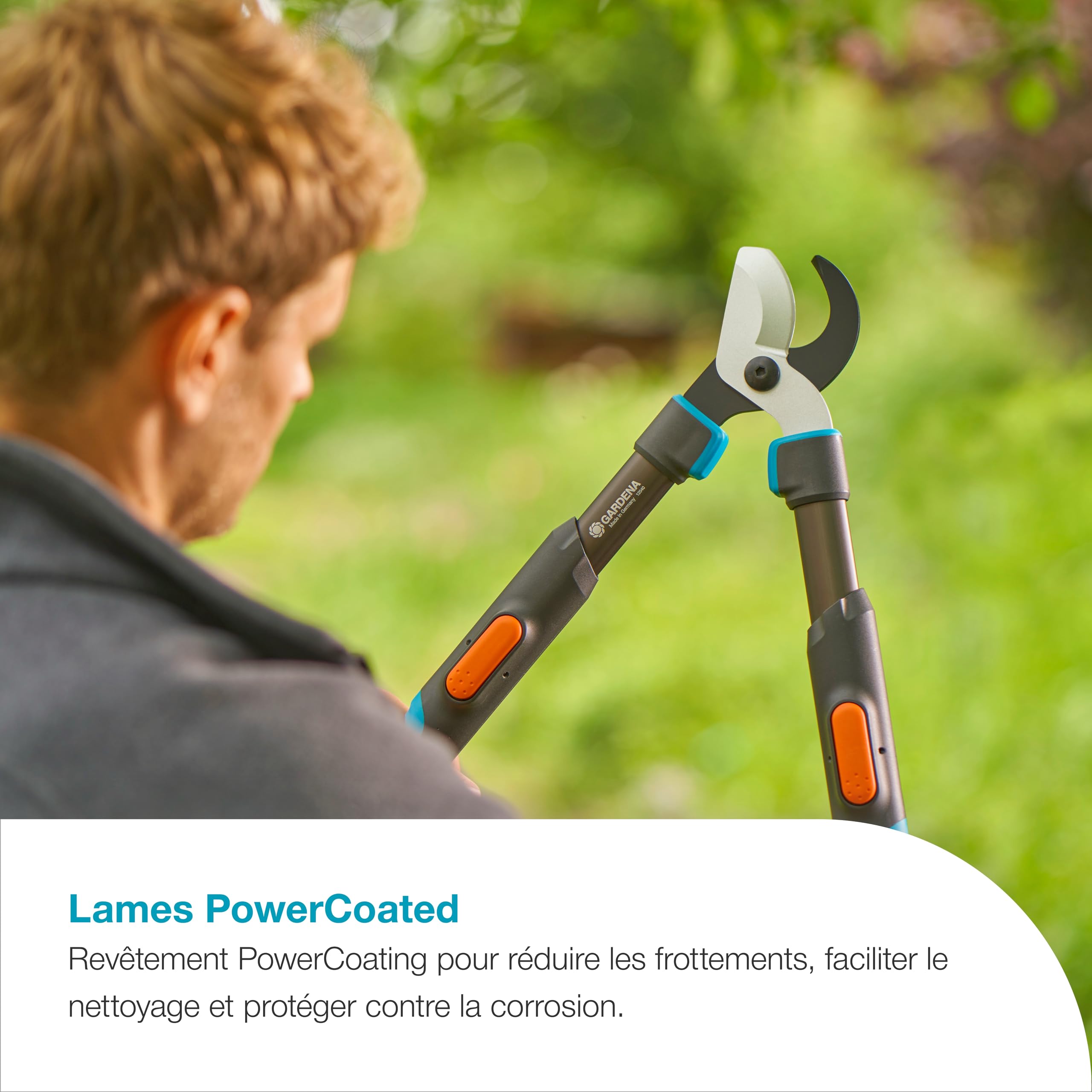 Gardena Cisaille à branches TeleCut Pro S: cisaille à branches télescopique pour bois frais jusqu'à 50 mm, extensible jusqu'à 670 mm, lames affûtées avec précision (12040-88)