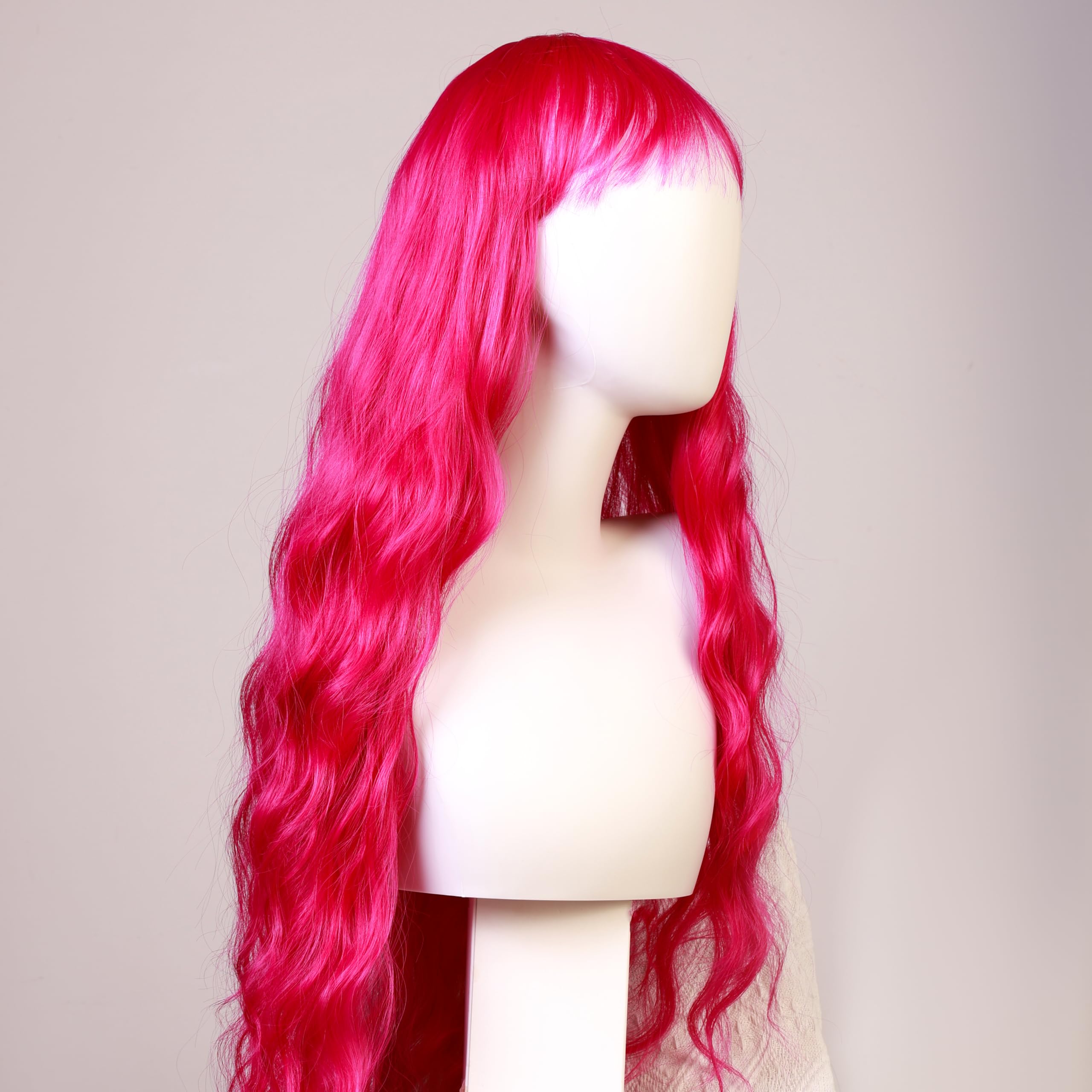 Stylophyx Women's Curly Wig with Bangs Exclusively Designed for Women, Synthetic Hair Strands, Ideal for Role playing and Parties (Comes with Wig Cap) 31 Inches