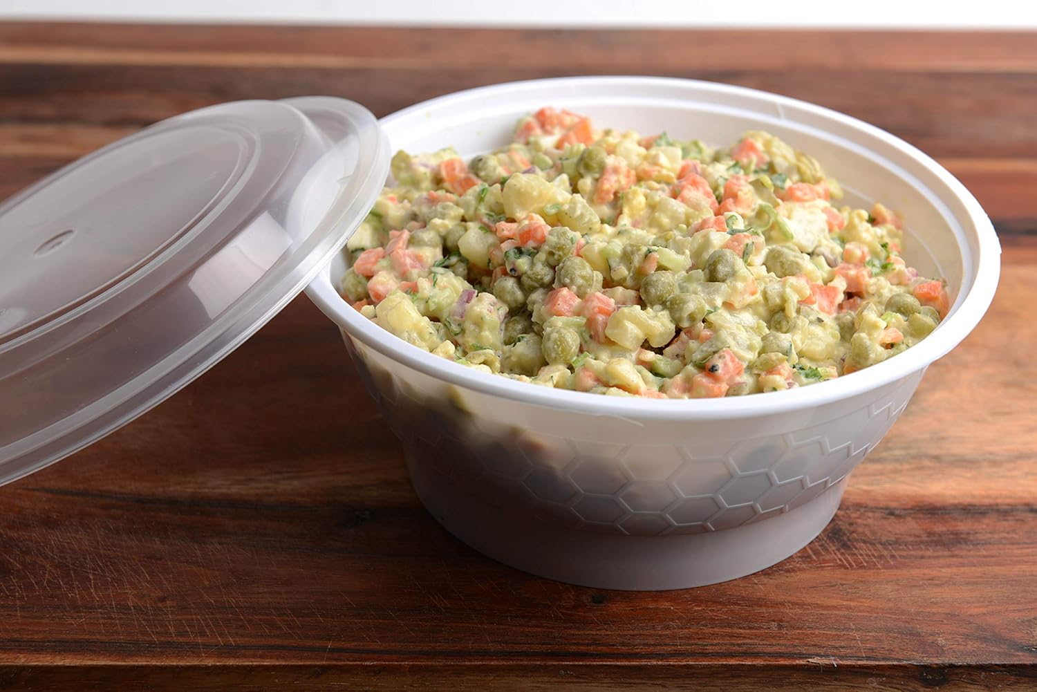 EcoQuality Meal Prep Containers [100 Pack] White Round Bowls with Lids, Food Storage Bento Box, Microwavable,Premium,Stir Fry | Lunch Boxes | BPA Free | Freezer/Dishwasher Safe | Disposable (40 oz)