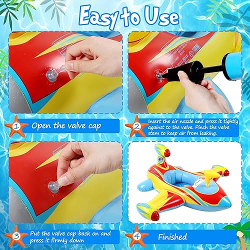 Miniatura 5 de Civaner Flotador inflable de piscina para niños pequeños con pistola de agua para niños, tubo de natación, flotadores de piscina para verano,