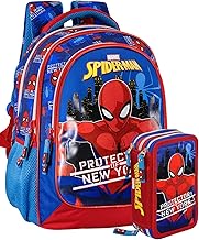 Clondo Schoolpack Backpack with Pencil Case with 3 Compartments for School and Leisure for Children and Youth, with Zip, Markers, Crayons, Accessories, for Boys, Girls