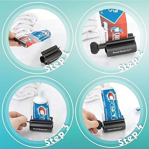 Miniatura 3 de Rodillos exprimidores de pasta de dientes, rodillo de tubo de acero inoxidable, ahorra pasta de dientes, cremas, pone fin a los residuos (rojo)