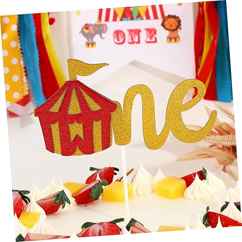 Miniatura 8 de PRETYZOOM Juego de 3 piezas de pancarta de primer cumpleaños con temática de carnaval de circo, decoraciones de tela coloridas para fiesta de bebé