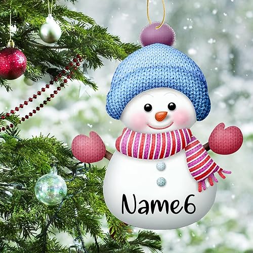 Miniatura 30 de Adornos de Navidad personalizados 2023, familia de calcetines rojos, familia de 2/3/4/5/6/7/8, adorno personalizado con nombres, adorno familiar