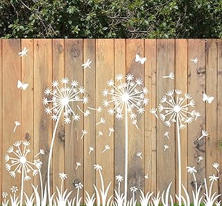 Large Dandelion Flower Stencils, 6Pcs 12x12Inch Dandelion Stencils for Art Crafts Painting Garden Fence Stencil Templates Painting on Wall Wood