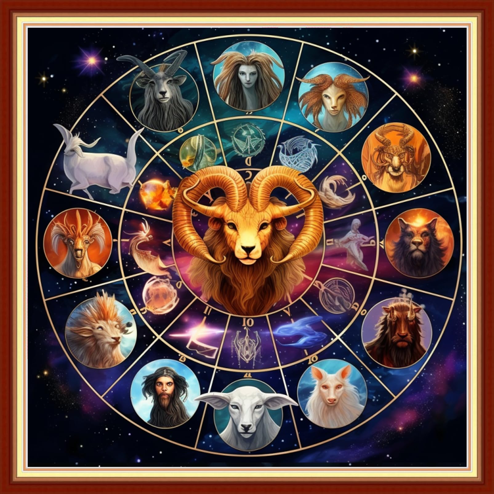 Joyhoor Cross Stitch Kits for Beginners Stamped Cross-Stitch Supplies Needlework preprint Embroidery Kits for Adults DIY Needlepoint Kits Embroidery Patterns 11CT-Magic Animals 18.x18 inch