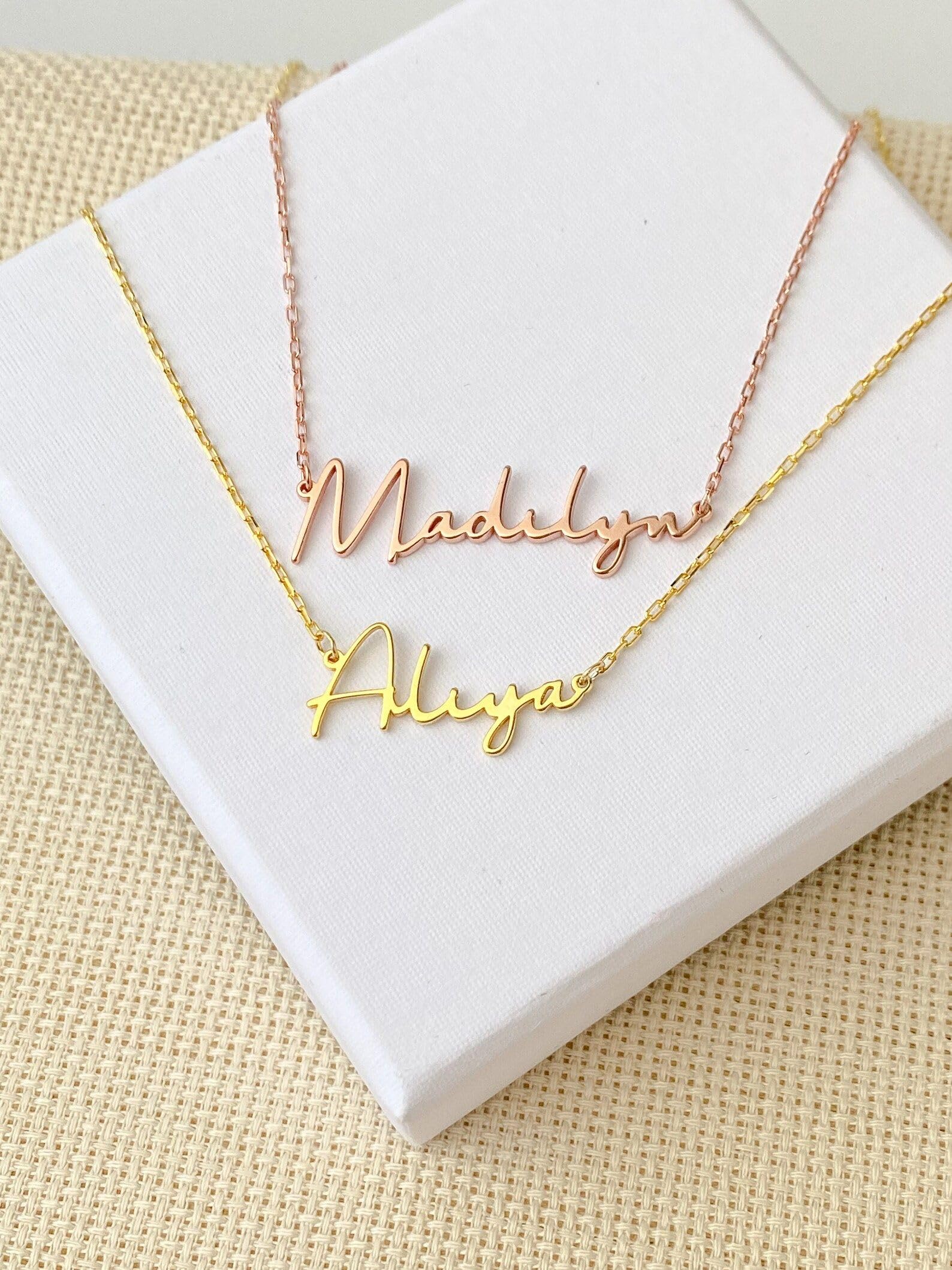 Personalizado plata de ley collar con nombre personalizado placa con nombre joya