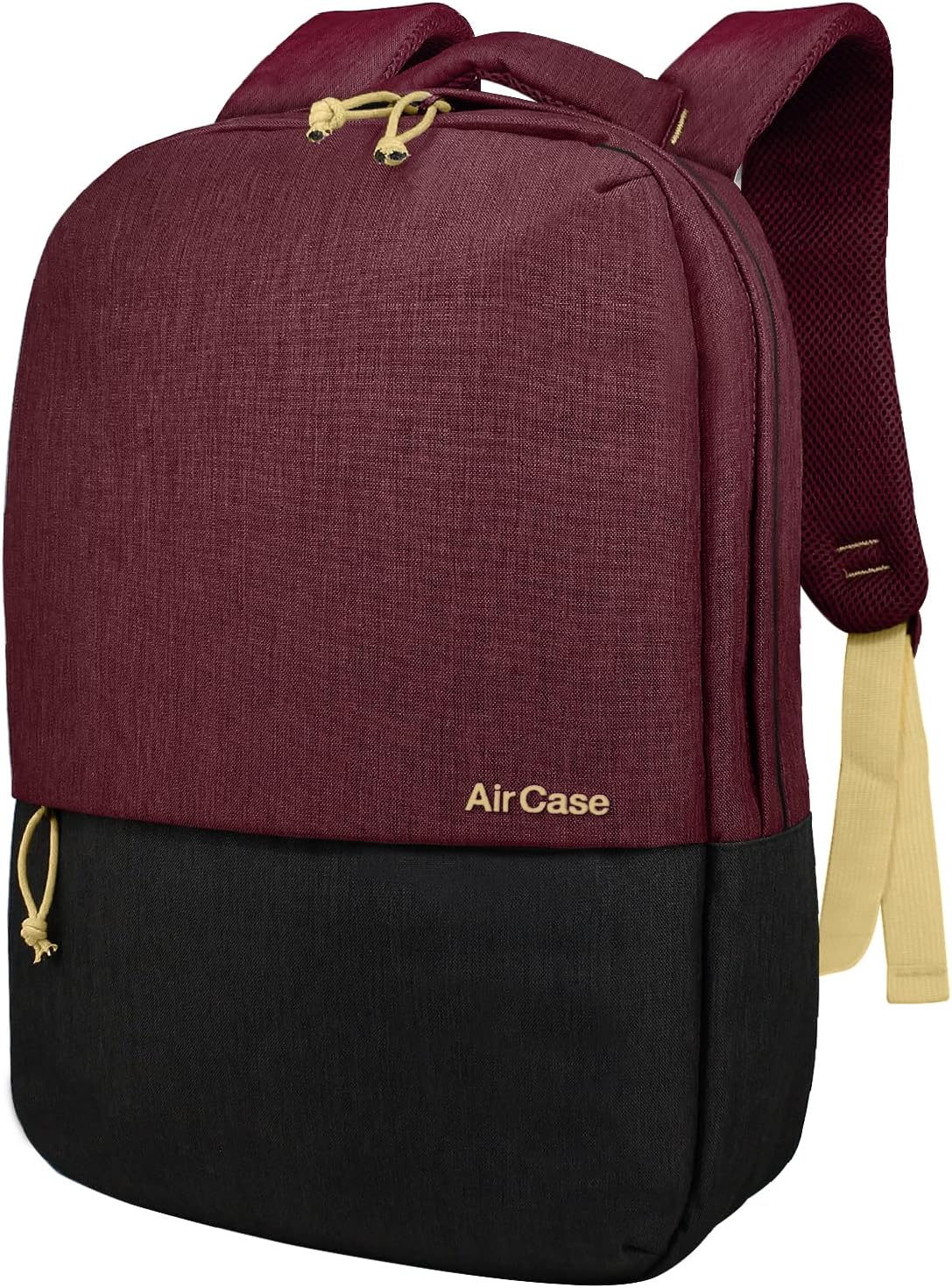 AirCaseAirCase Casual Backpack fits upto 15.6" Laptop, Easy to clean, Lightweight Canvas Spacious Bag for Office/Travel/College, Men & Women, Maroon