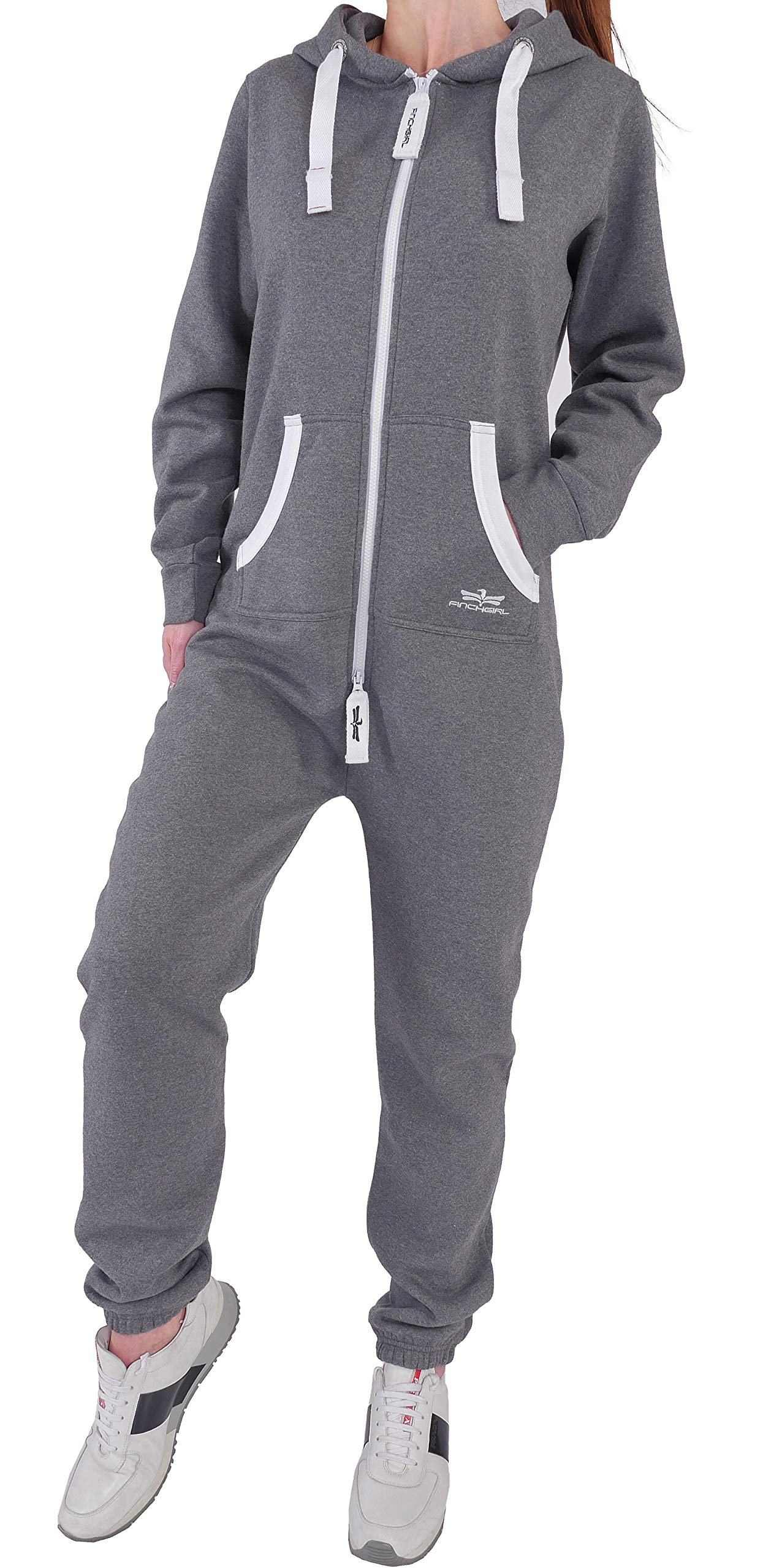 Finchgirl Damski kombinezon do joggingu, dres treningowy, kombinezon zimowy, ciepły strój domowy