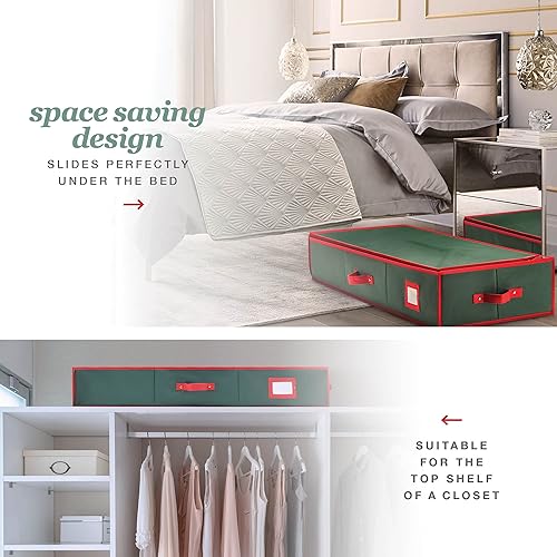 Miniatura 3 de Organizador de papel de regalo de alta calidad, bolsa de almacenamiento de papel de regalo de Navidad con bolsillos útiles para accesorios de