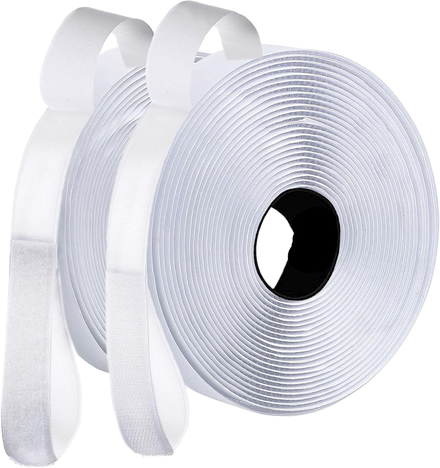 3/4 Inches Wide Hook and Loop Self Adhesive Tape Roll, Heavy Duty Strips, 16 Feet Long Sticky Back Fastener Self-Adhering Performance Flexible Breathable Wrap Tape (White) : Industrial & Scientific