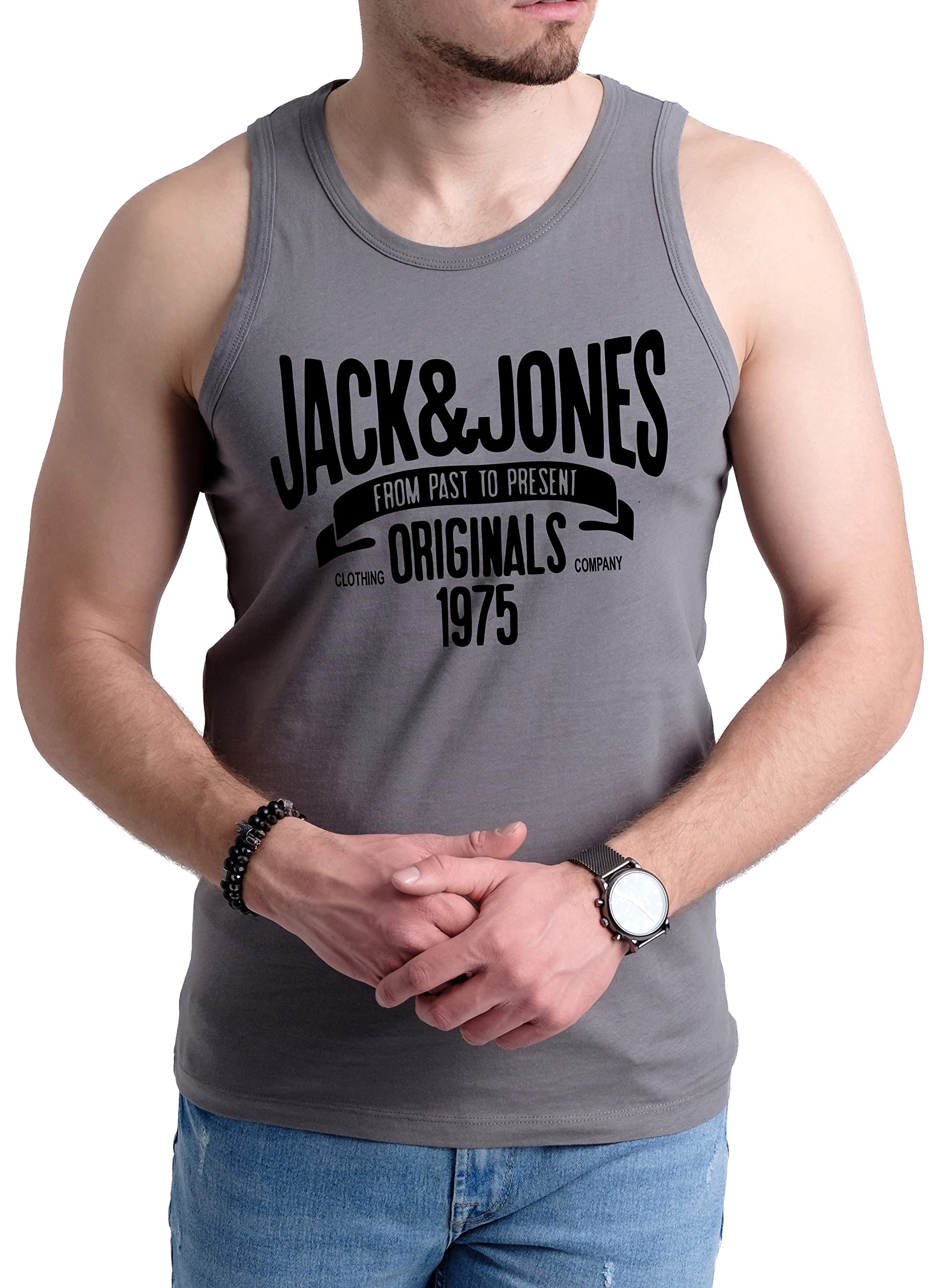 JACK & JONES Herren Tank-Tops Vielfältige Prints | Schmale Passform und atmungsaktive Baumwolle