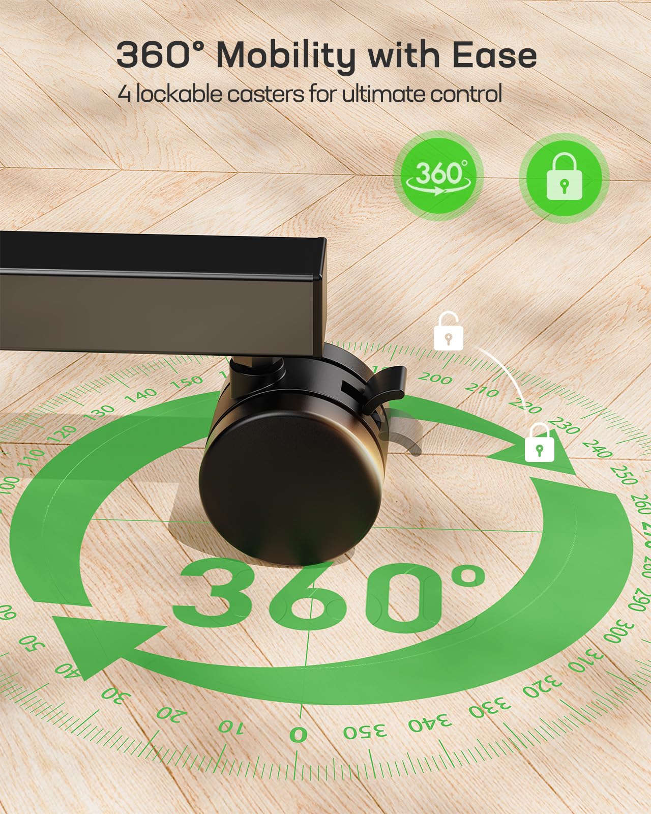 Marsail Mobile Standing Desk Wider Height Adjustable Computer Desk Rolling Sit Stand Desk with 4 Lockable Wheels Desk — view 5