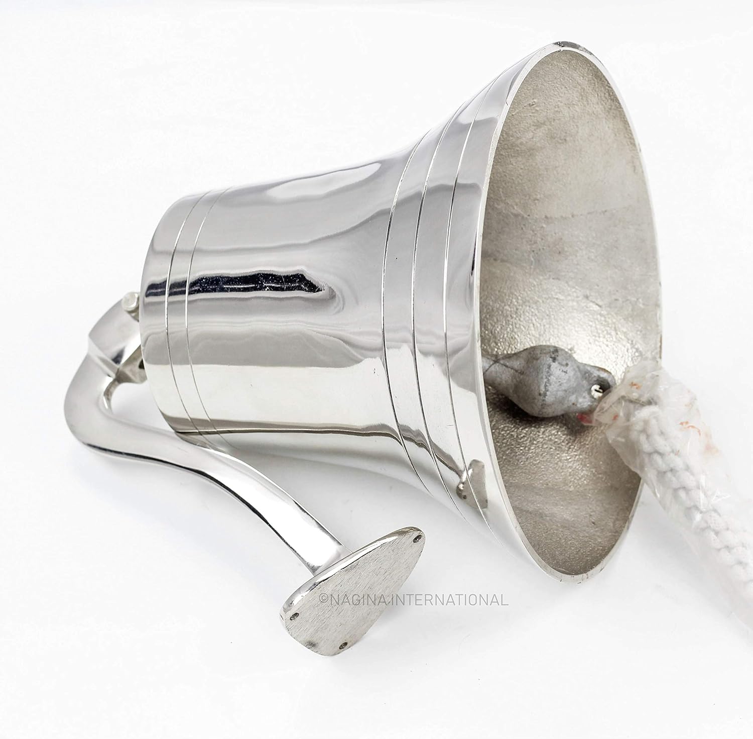 Nagina International Large Ship Bell Chrome Finish - Nautical Decor
