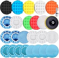 Vista 1 de SIQUK 26 almohadillas de pulido de automóvil de 7 pulgadas, kit de almohadillas de pulido de espuma, almohadillas de cera para pulir capos de cera