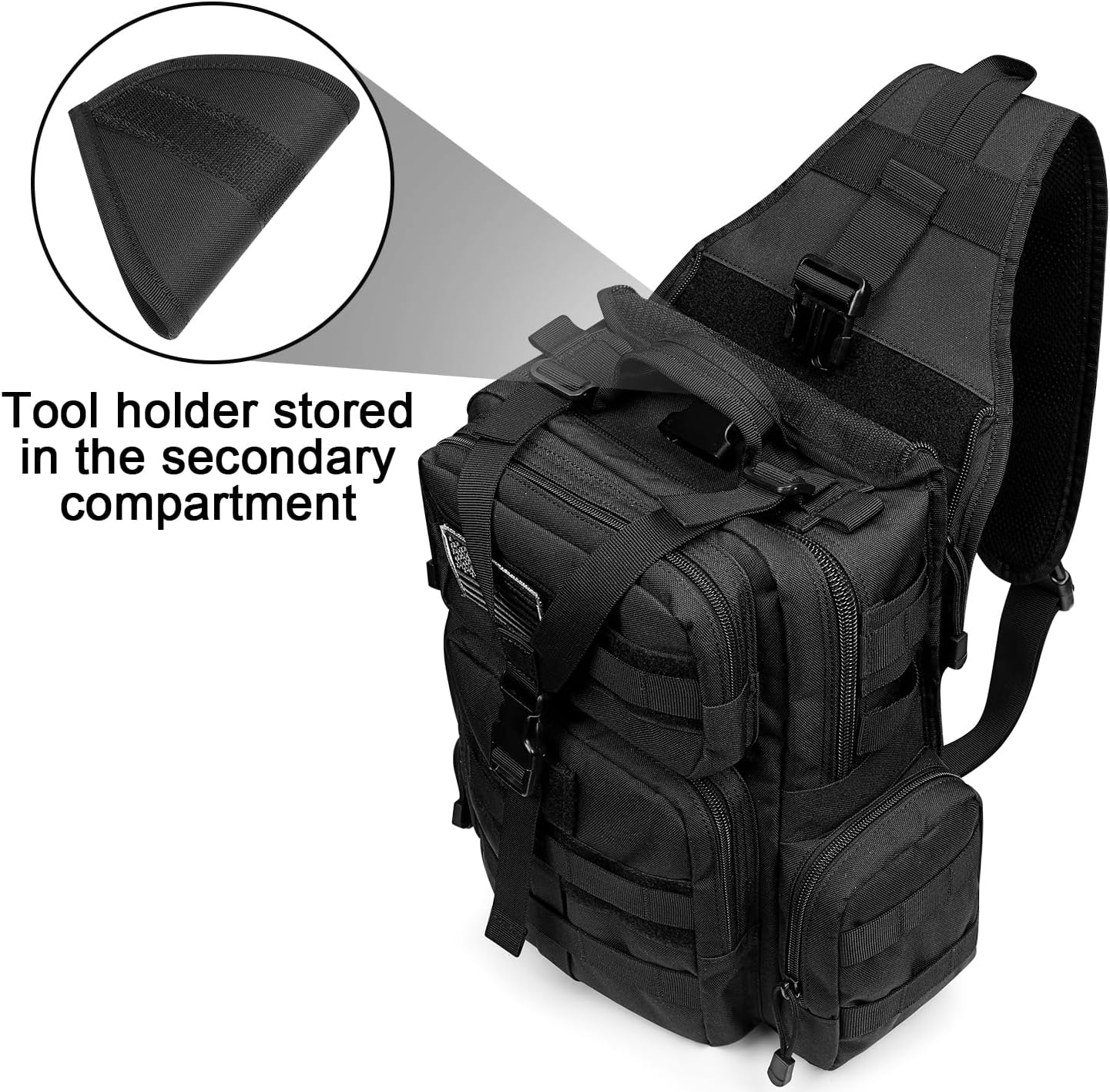 G4Free Large Tactical EDC Sling Bag Backpack, Military Molle Bag Single Strap Shoulder Backpack for Men | EDC, Adjustable Holder - Image 3