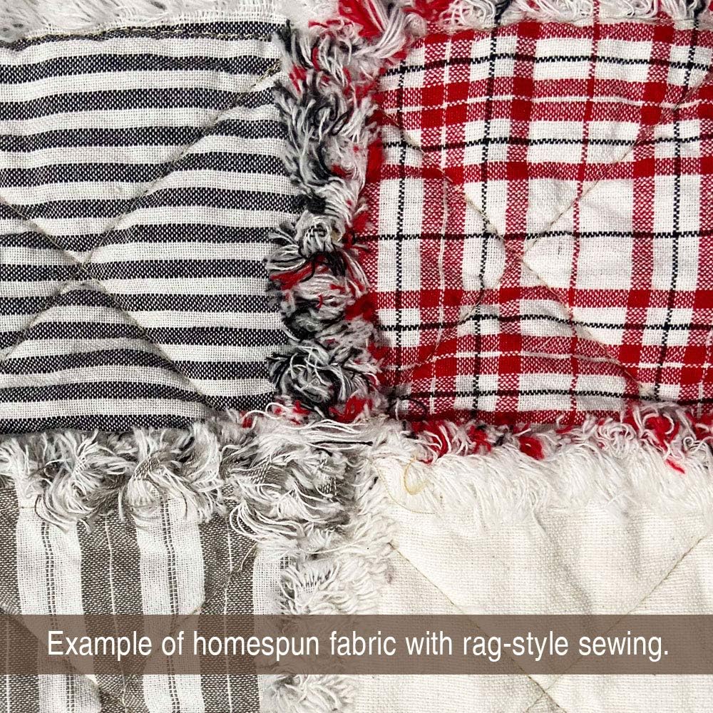 Lodge Gray Thin Stripe Cotton Homespun Plaid Fabric by JCS - Sold by The Yard
