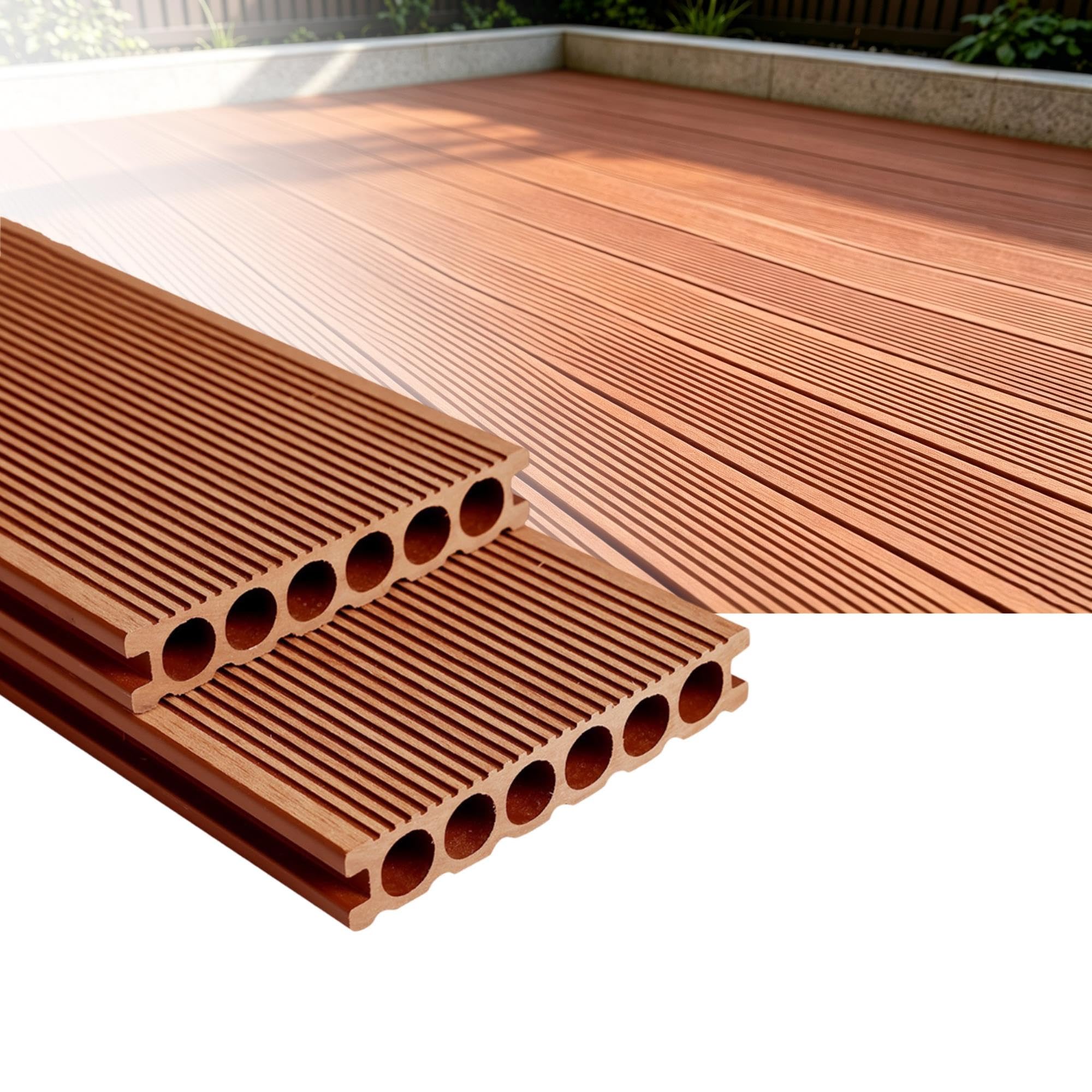 Baldosas de composite (madera y plástico) para terrazas y senderos jardín