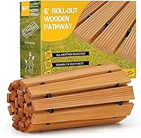 Vista 9 de Camino de jardín de madera de 8 pies, camino de madera enrollable resistente a la intemperie para patios al aire libre, pasarela de madera dura