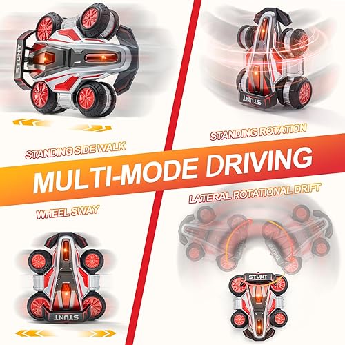 Miniatura 2 de Coches RC, 2.4 GHz Fast Stunt RC Car, 4WD 360 Rotación RC Camiones con luces y música, Camión de acrobacias todoterreno de alta velocidad, autos