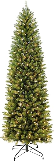 7.5 Foot Pre-Lit Fraser Fir Pencil Artificial Christmas Tree