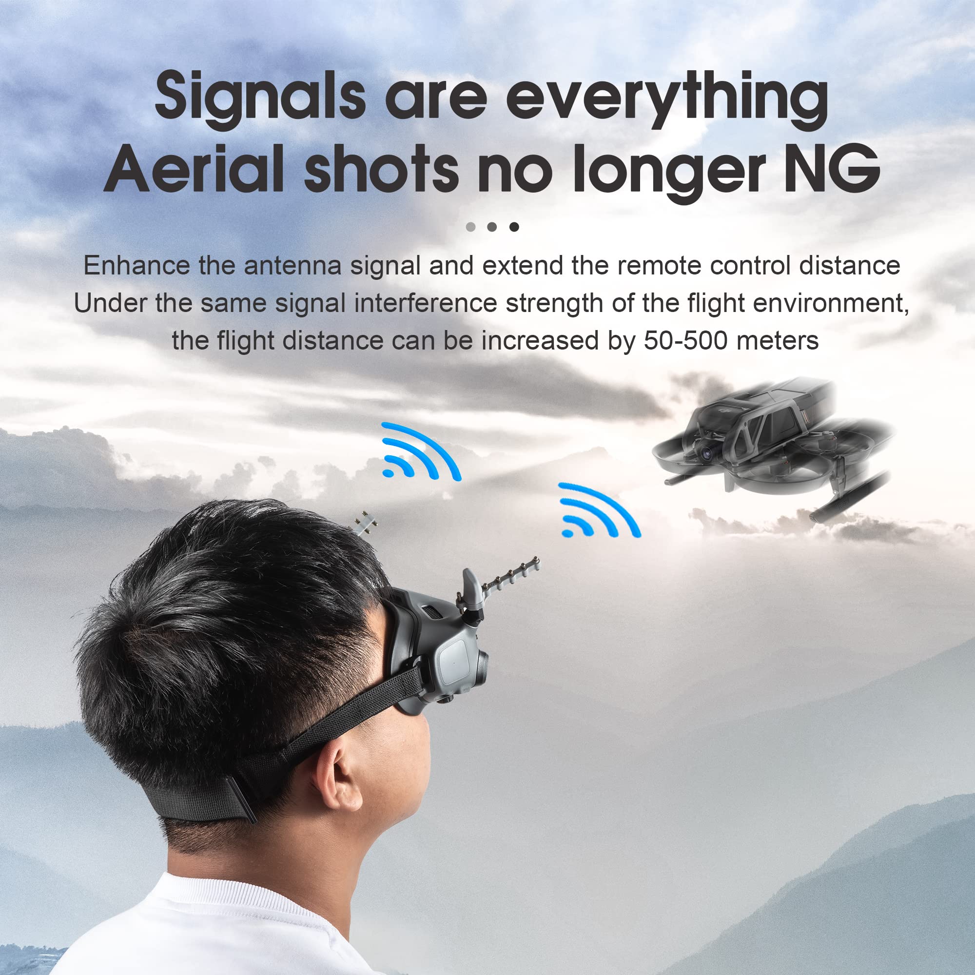 Yagi Antenna Range Extender for DJI AVATA Goggles 2 Eyeglasses, 5.8Ghz Signal Booster Drone Accessories, Increased Control Distance of 160-1600 ft Toys