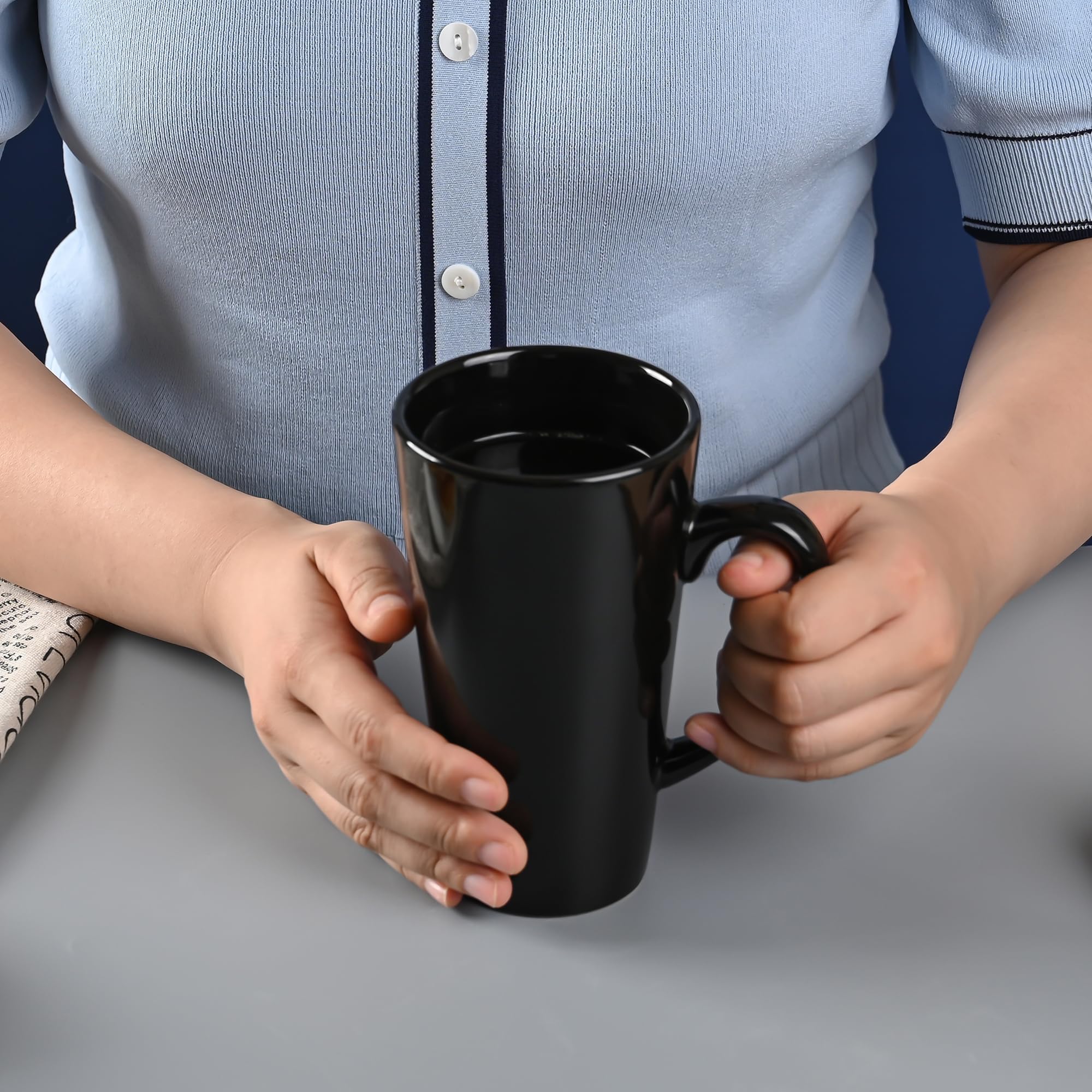 Tasse Blanche Lot De 6 Tasses à Café Céramique 330ml - Design