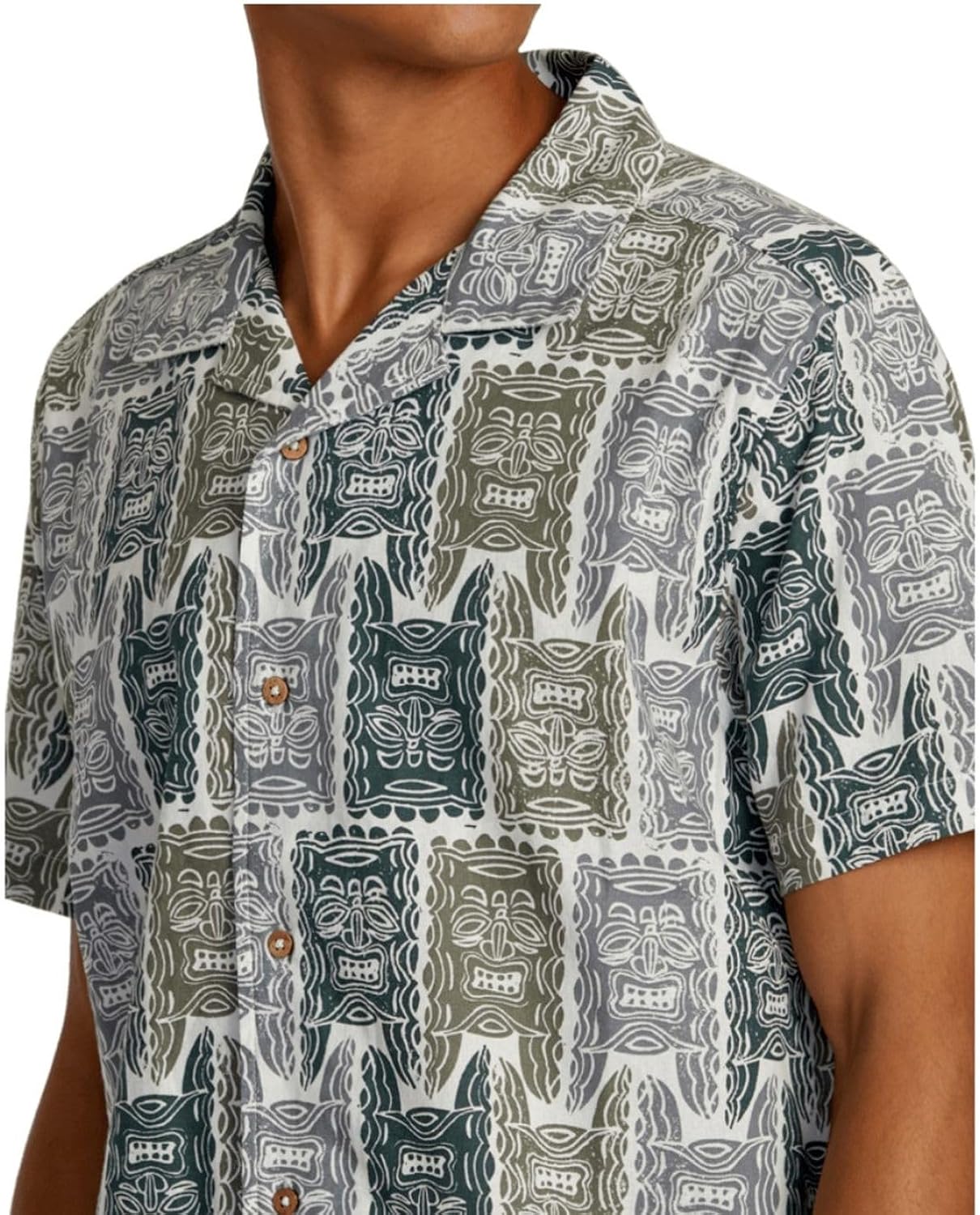RVCA Men's Oblow Hawaii Tapa Short Sleeve Shirt