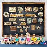 Vista 6 de Pasimy 26 piezas temáticas de viaje para decoración de aula, tablero de anuncios de viaje, el mapa, viajes, mundo, haz crecer tu mente, recortes