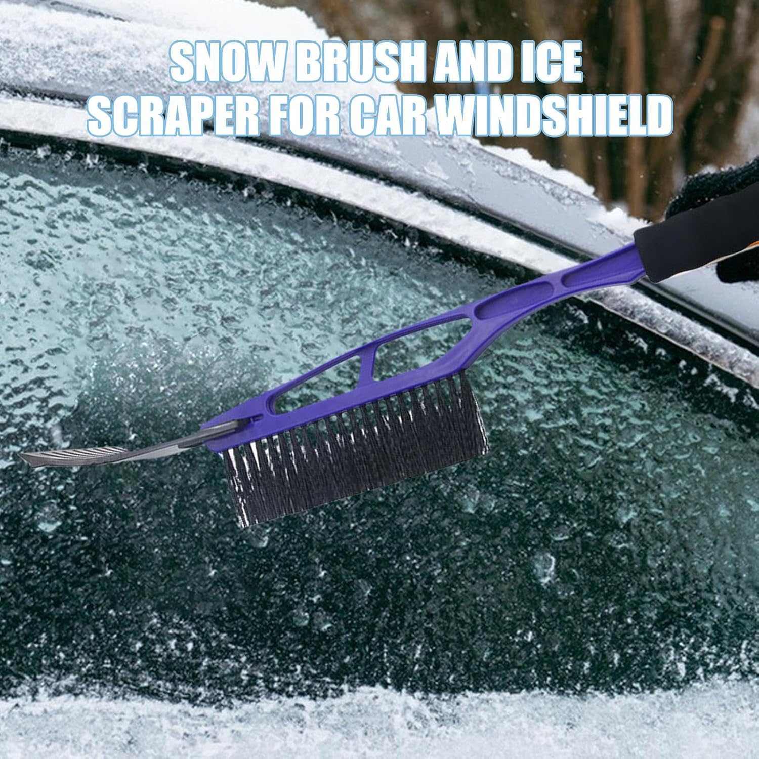 Ice Scraper,Windshield Auto Snow Brush | Ergonomic Car Snow Brush | for Winter Glass Window Door Truck Suv Roof Vehicle