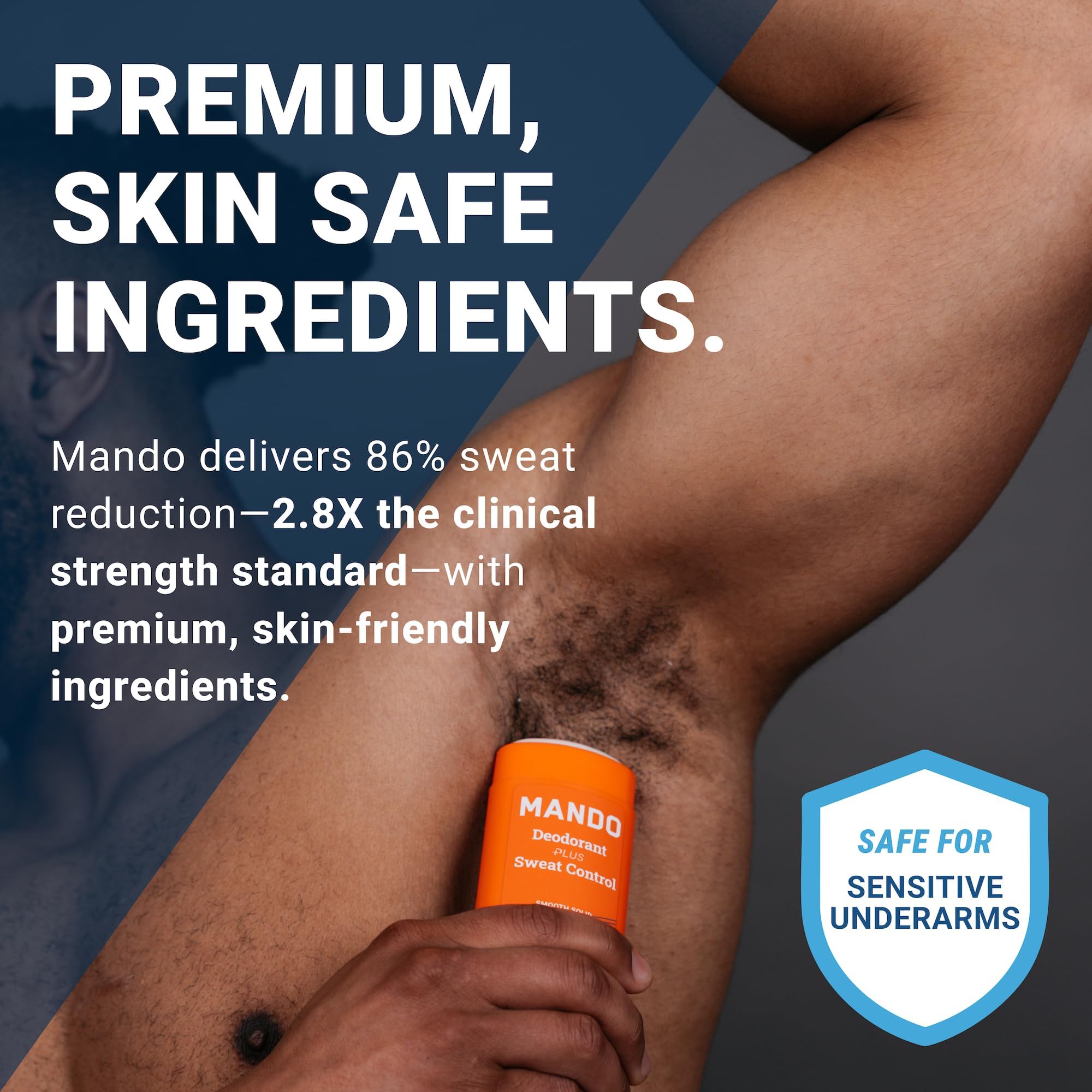 Mando Antiperspirant Deodorant Sweat and Odor Control for Men – Extra Strength Smooth Solid Stick – 72 Hour Performance – Baking Soda Free, Skin Safe – 2.6 oz – Bourbon Leather – Pack of 2