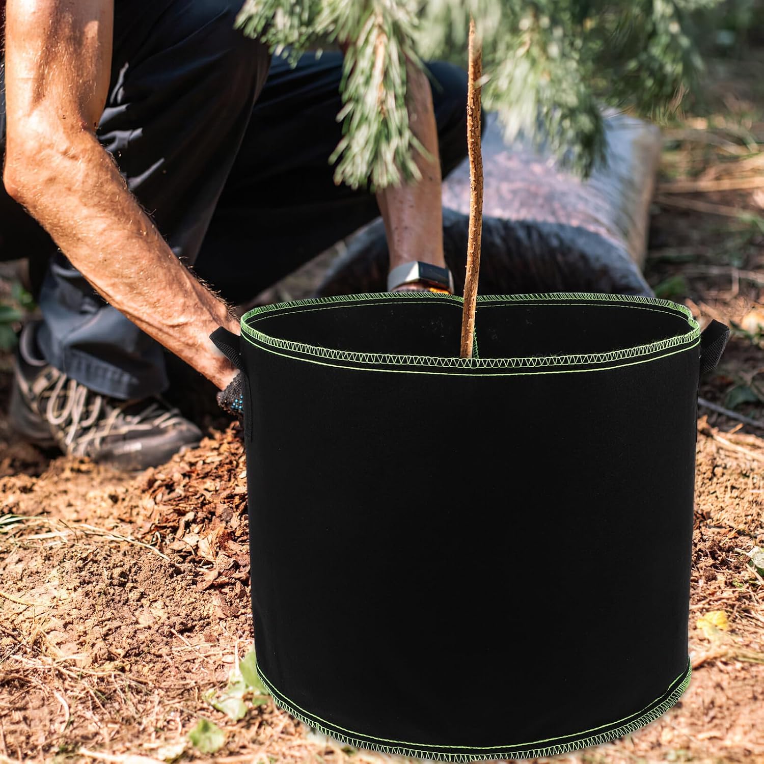 VILLCASE Thickened Non-Woven Fabric Planter Grow Bags 10 Gallon with Colored Trim Sturdy Vegetable and Potato Growing Nursery Bags for Indoor and Outdoor Gardening