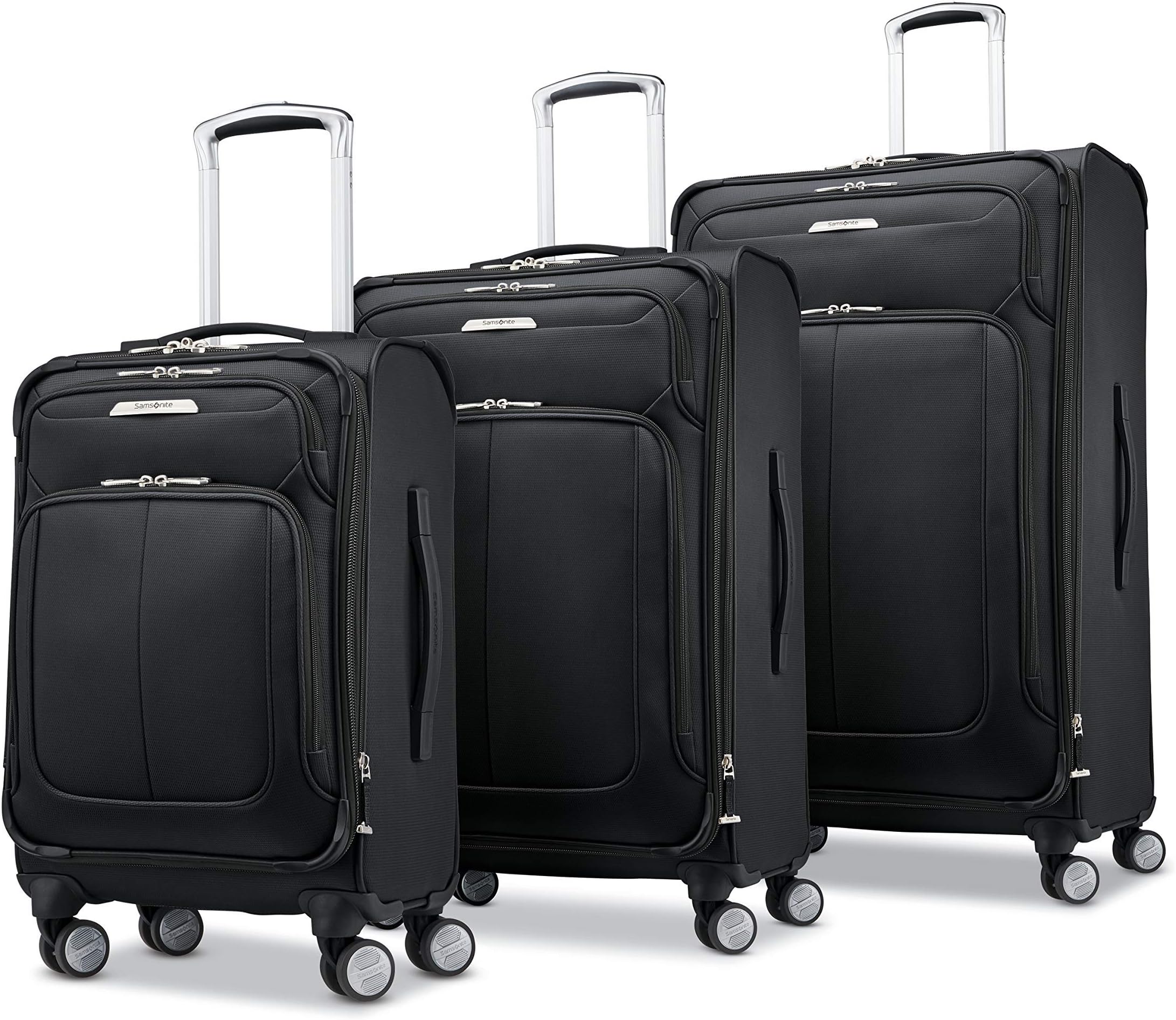 Samsonite Solyte DLX Softside Expandable Luggage with Spinner Wheels, Midnight Black, 3-Piece Set (20/25/29)