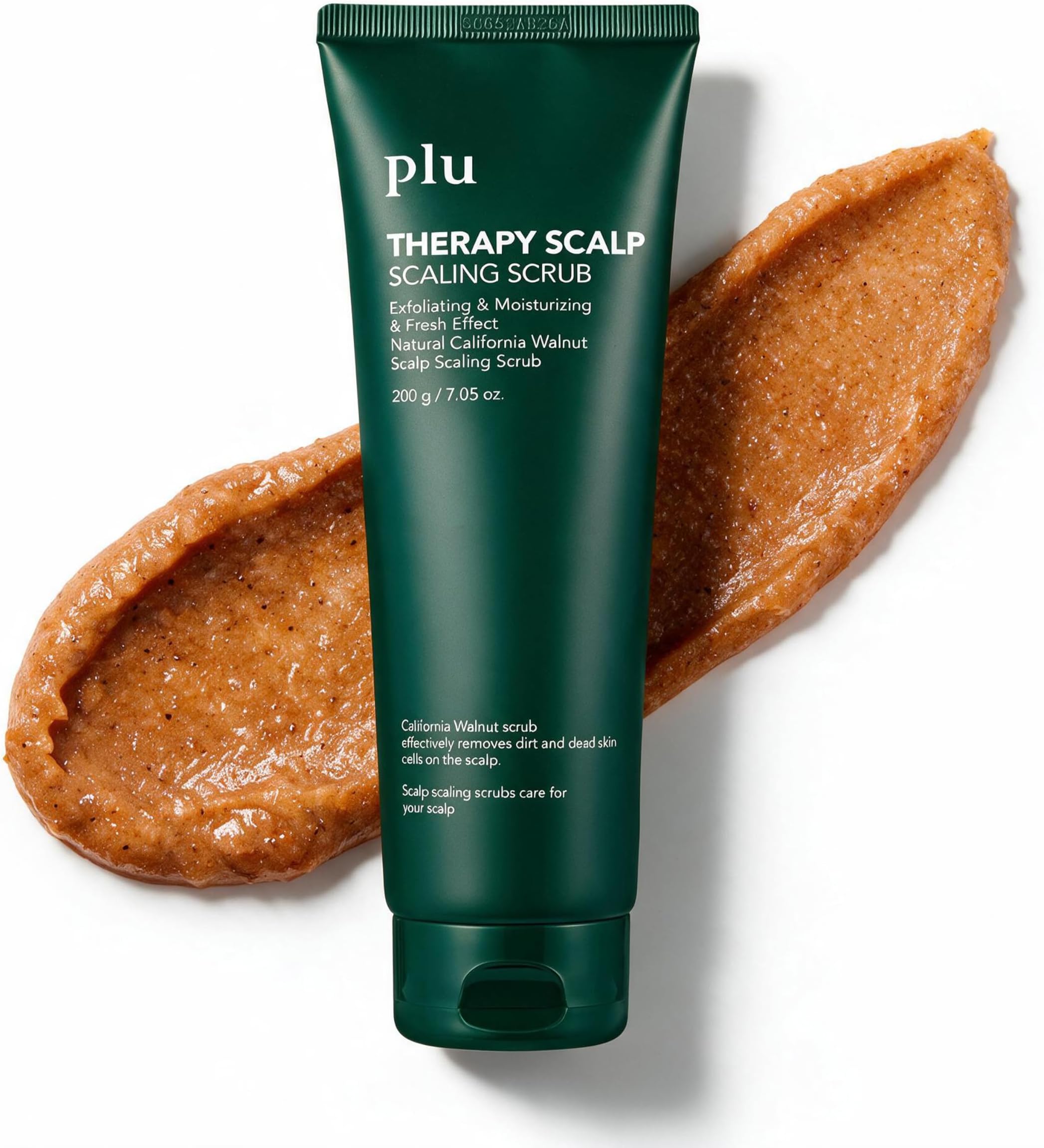 PLU Korean Therapy Scalp Scaling Scrub with Silicone Scalp Massager Brush - Walnut Scalp Scrubber Gel for Oily Scalp and Dandruff - Exfoliating & Deep Cleansing Combo Set