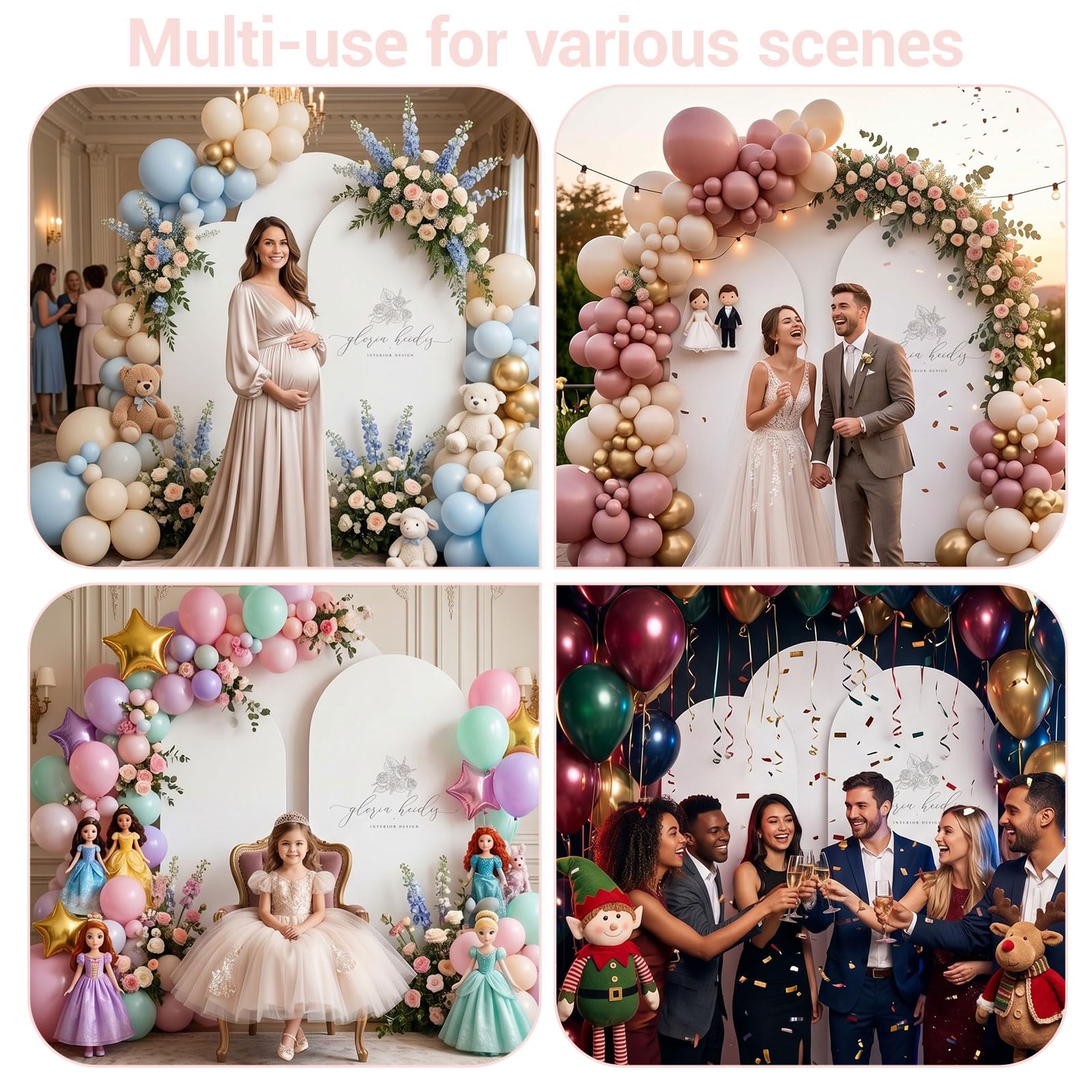 3 sztuki pokrowców na łuk weselny, łuk balonowy, biały łuk na wesele, ceremonie, urodziny, imprezę, baby shower, bankiet, dekoracja