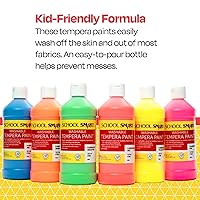 Vista 6 de School Smart Juego de pintura de témpera lavable, colores fluorescentes surtidos, juego de 6 pintas
