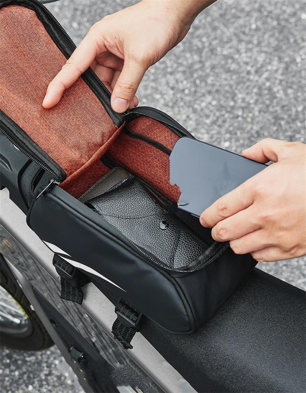 Amazon | オートバイのサドルバッグ オートバイフロントフレームバッグ