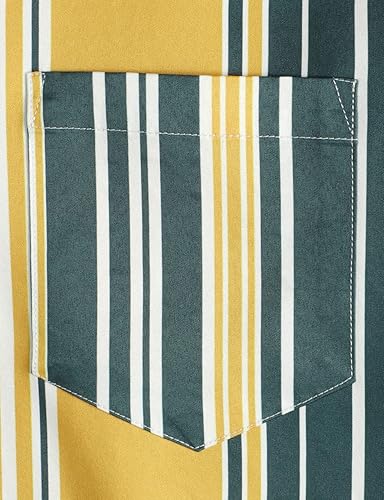 Miniatura 7 de VATPAVE Camisas de verano a rayas para hombre, estilo casual, con botones, manga corta, para playa, elegantes, hawaianas