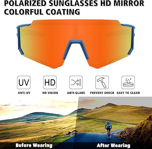 Miniatura 116 de STORYCOAST Lentes de sol deportivos polarizados para hombres y mujeres, para conducir, pesca, ciclismo, bicicleta de montaña, protección UV400