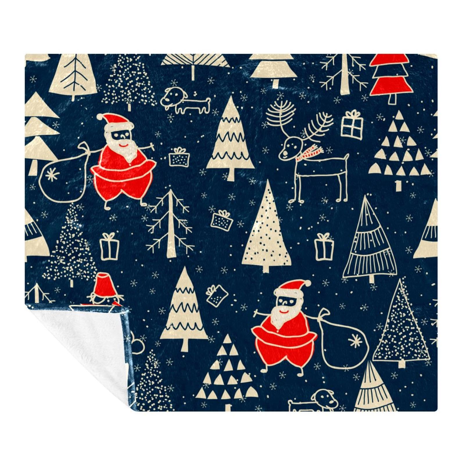Couverture polaire microfibre Noël pour lit et canapé plaid doux adultes enfants