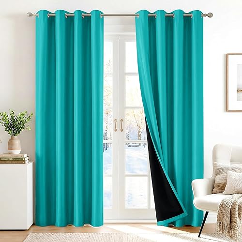 Miniatura 24 de Deconovo - Cortinas opacas 100% con forro, aisladas térmicamente, con reducción de ruido, certificadas por Oeko-TEX, con ojales en la parte Gris