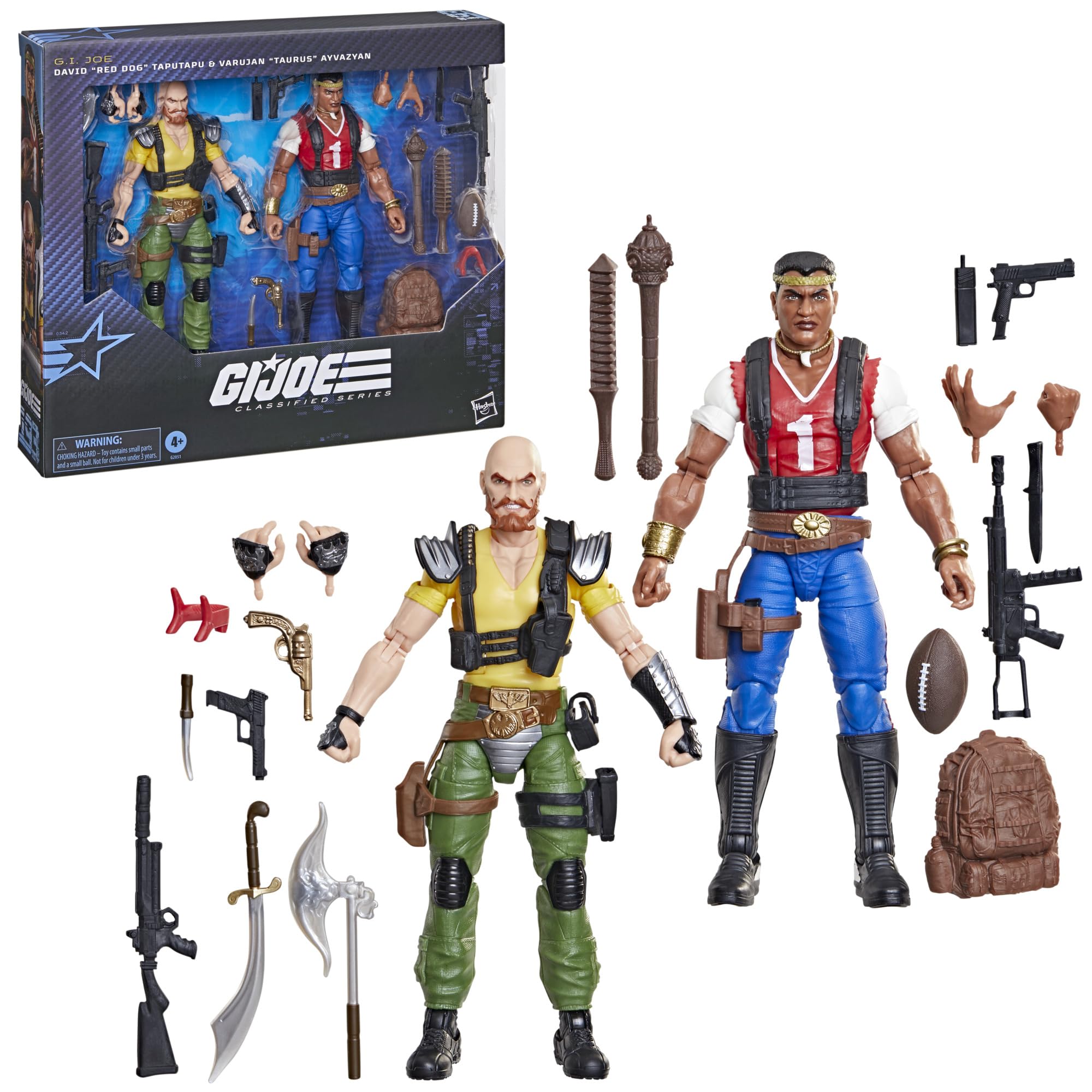 David "Red Dog" Taputapu i Varujan "Taurus" Ayvazyan z kolekcji G.I. Joe Classified Series, nr 193, zestaw z 15-centymetrowymi figurkami kolekcjonerskimi i 20 akcesoriami