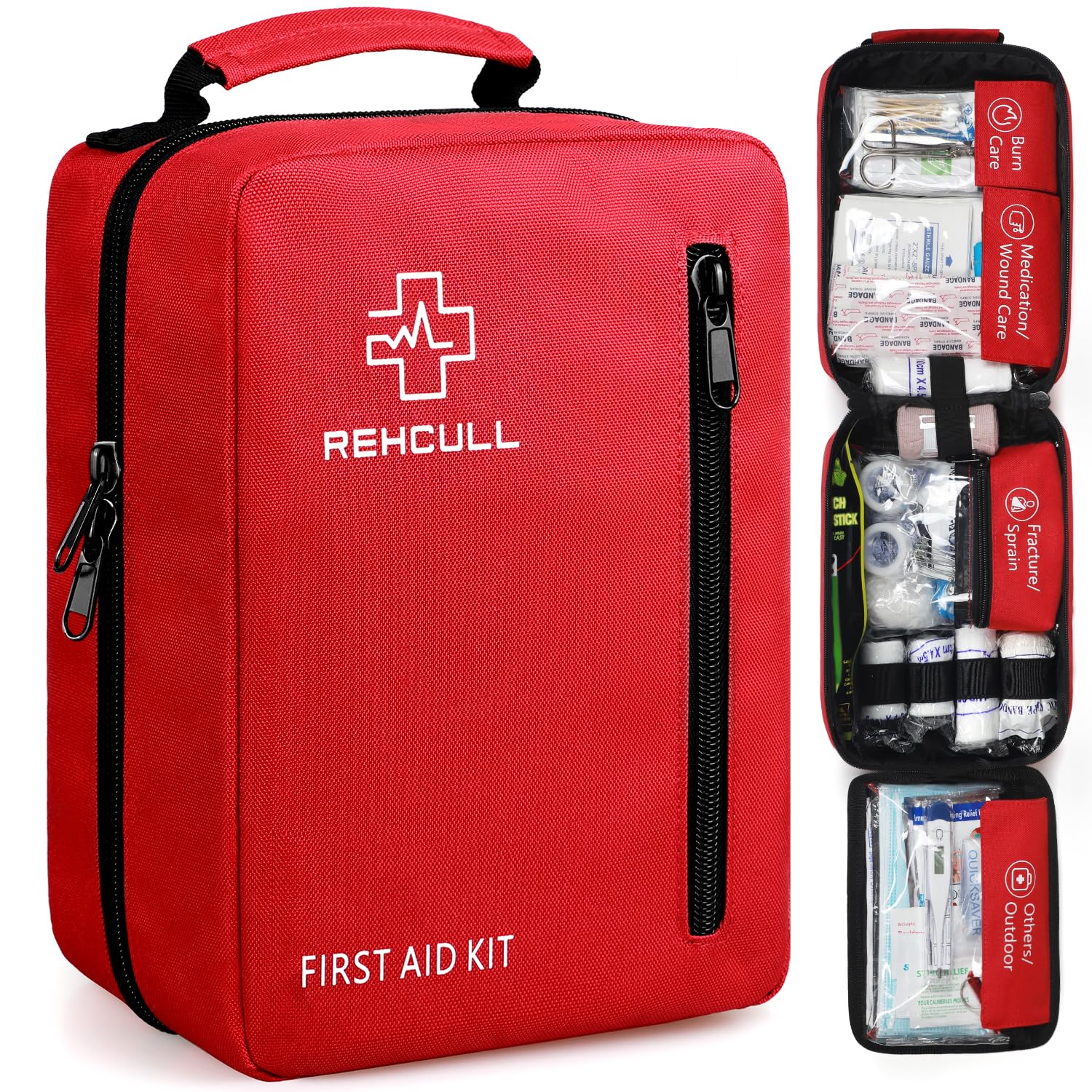 First Aid Kit for Home, Premium 410 Piece Well-Organized Large Medical Kits Survival for Travel Camping Hiking, Premium Water Resistant Trauma Kit Emergency Supplies Bag for Car Office College