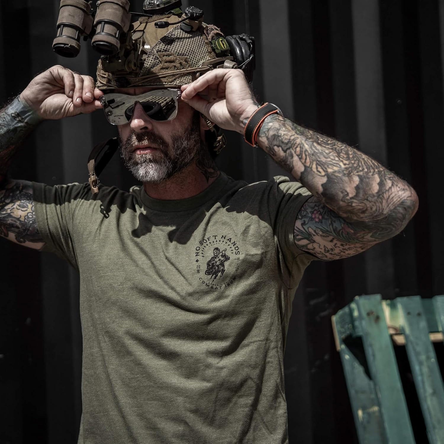 Combat Iron Men's Graphic T-Shirt | No Soft Hands, Reaper | Cotton-Poly Blend | Athletic Fit, Tagless Comfort - Image 5